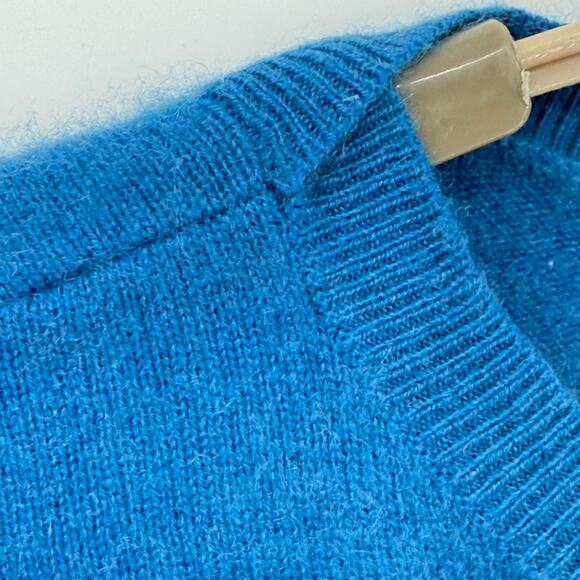 Lord & Taylor Womens 100% Cashmere Sweater Oversized Boxy Teal Blue Size Xl 1X - Picture 4 of 6